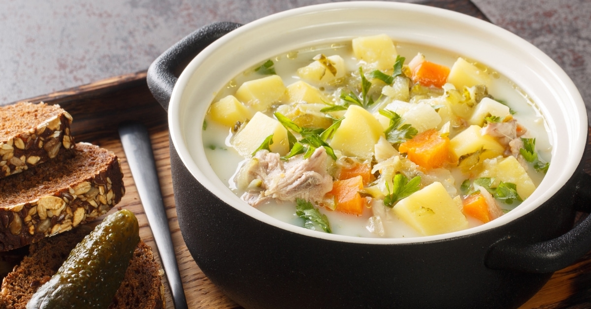 Creamy Dill Pickle Soup Potatoes and Carrots