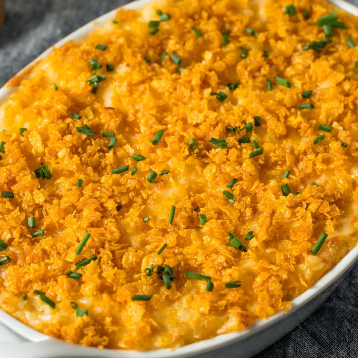 Cheesy Potato Casserole with Chopped Chives