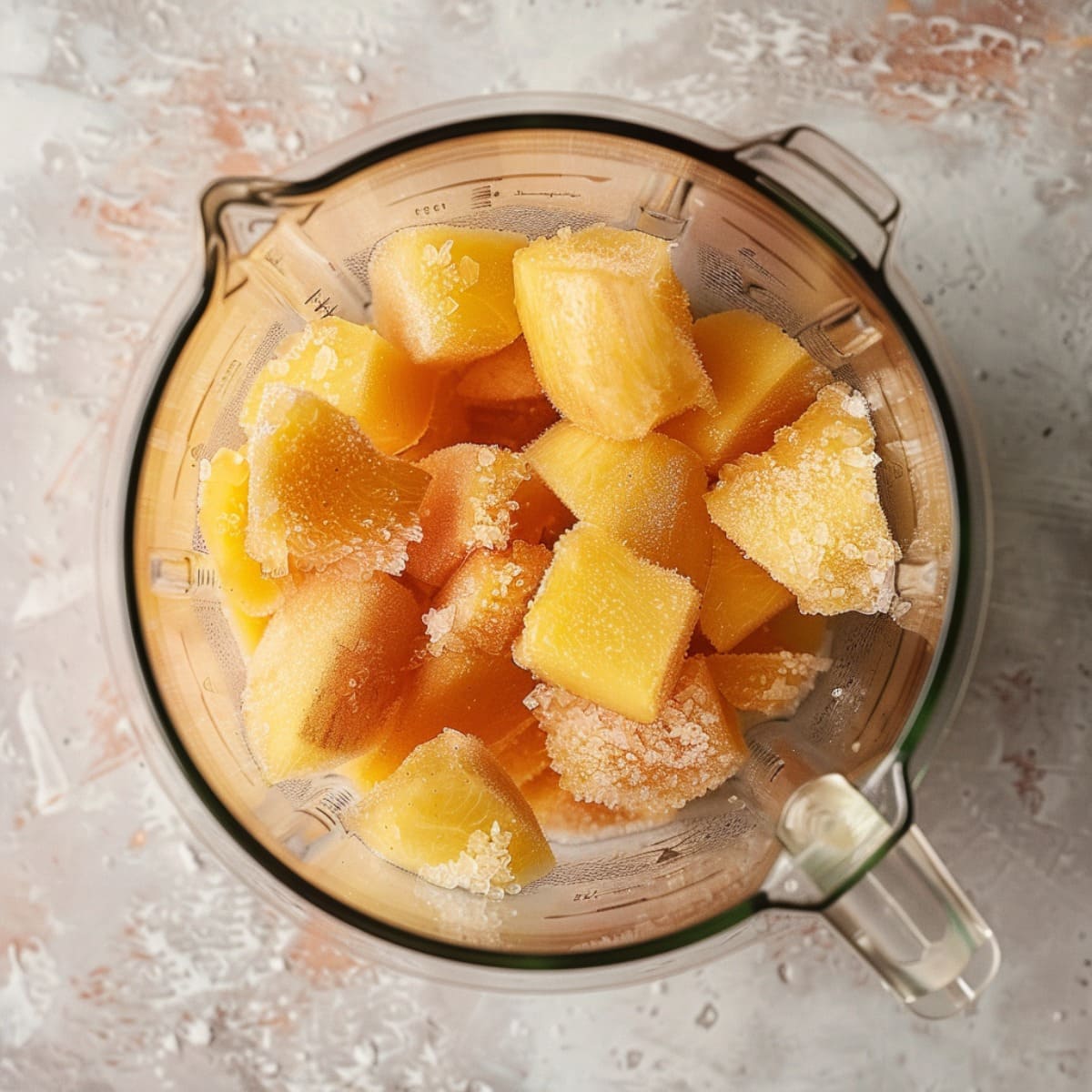 Frozen Peaches in a Blender