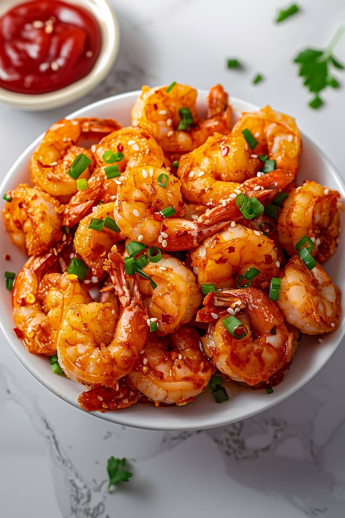 Sweet and spicy homemade firecracker shrimp