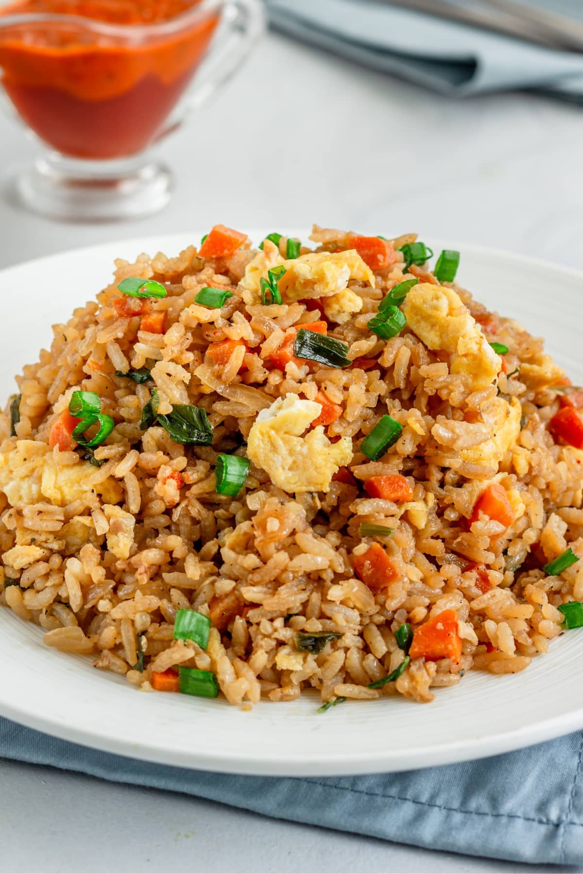 Homemade Panda Express Fried Rice with Egg, Green Onions and Carrots