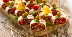 Homemade Vegetarian Pinwheels with Tomatoes and Capers