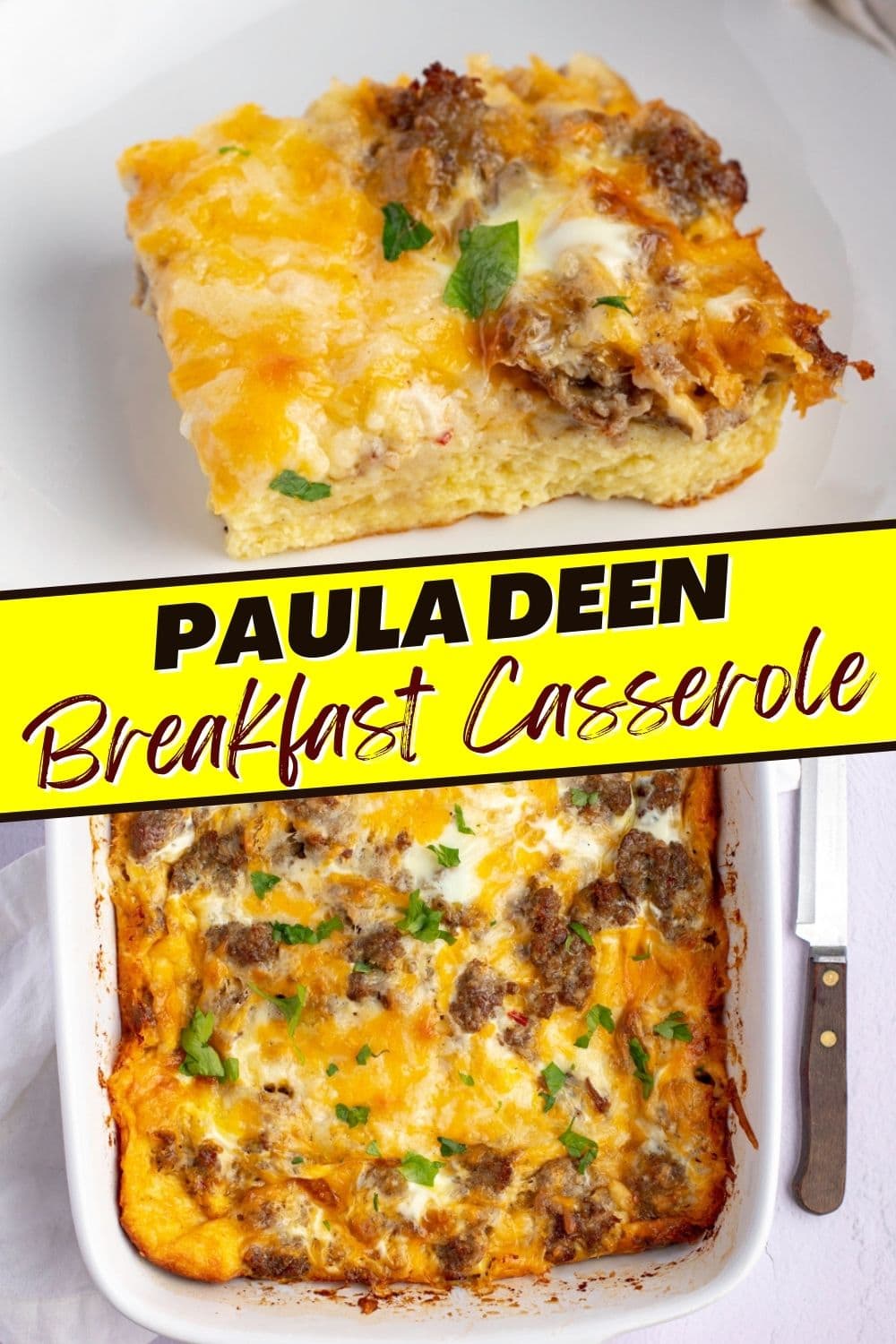 Slice of Paula Deen Breakfast Casserole