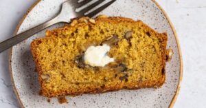 Slice of Pumpkin Zucchini Bread with Walnuts